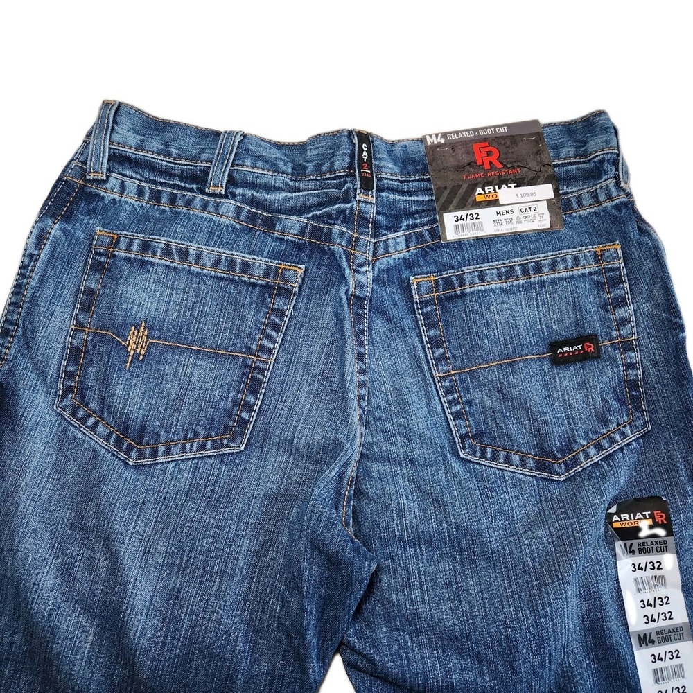ARIAT FR M4 Boot Work Jeans Mens 34x32 Relaxed Denim Flame Resistant Cat 2 NEW